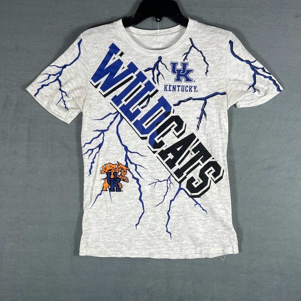 Gen 2 Juniors Kentucky Wildcats T-Shirt L 14/16 Grey Graphic Lightning Sleeve